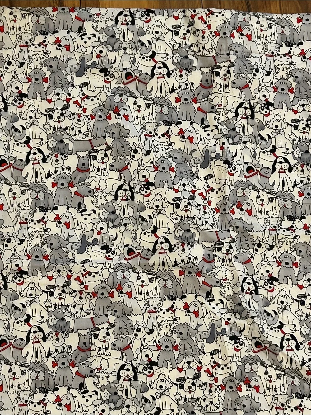 Handmade Red & Black Checkered Pieced Quilt - Floral Background